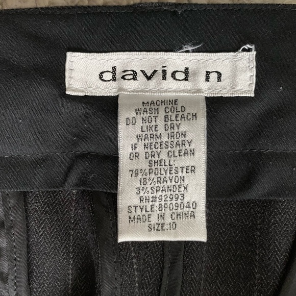 david n Pants PinStriped Wide Straight Leg ~ Charcoal w/Silvery Stripe ~ Size 10 - Picture 5 of 14